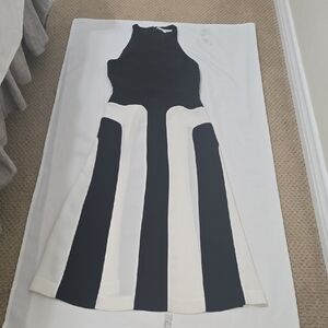 & Other Stories Black and White Midi Dress 2